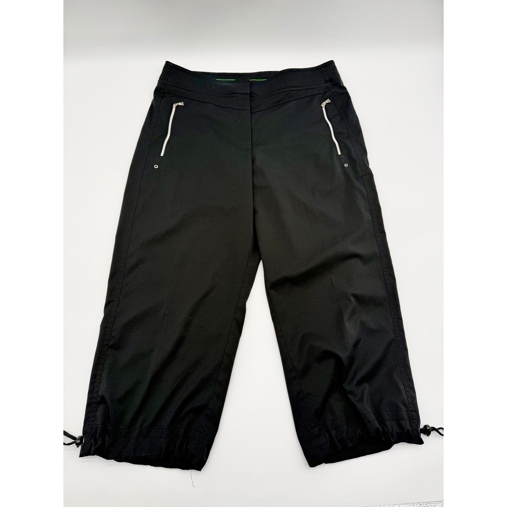 Tail Tech Womens Capri Pants Size 10 Black Golf Athletic Zip Pocket‎ Cropped